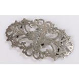 Victorian silver nurses buckle, Birmingham 1900, maker Wiliam Hutton, with acanthus leaf and