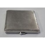 George VI silver cigarette case, Birmingham 1937, maker Cohen & Charles, with engine turned