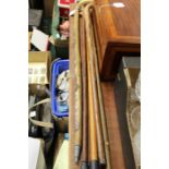 Five walking sticks, to include Alpine walking stick (5)