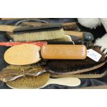 Collection of hand mirrors, brushes, page turner, folding fan etc. (qty)