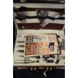 Cased set of Offenbach Solingen chefs knives