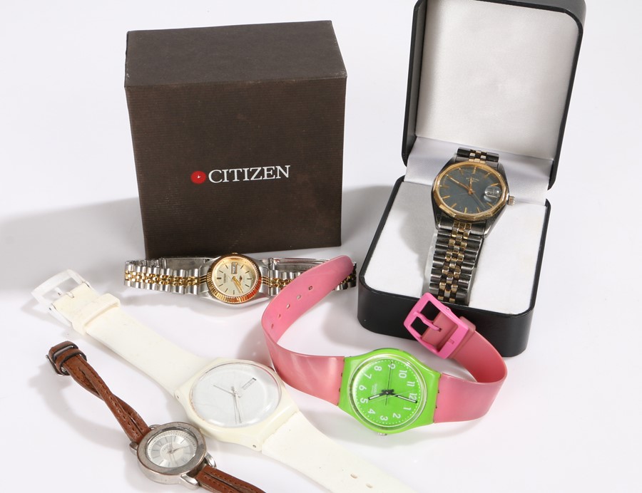 Wrist watches to include Rotary, Citizen, Swatch (qty)