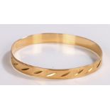 African gold bracelet, with angled slice decoration, 14g