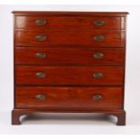 19th Century mahogany secretaire chest of drawers, the rectangular top above a secretaire drawer