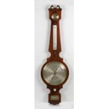 William IV Alexander Aide mahogany wheel barometer, with a dry damp gauge above the mercury
