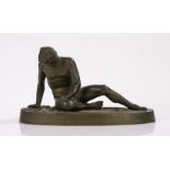 19th Century Grand Tour bronze depicting the dying Gaul, 16cm wide, 8cm high