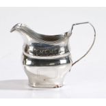 George III Irish silver cream jug, Dublin 1805, makers mark rubbed but possibly Robert Breading,