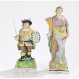 Early 19th Century pearlware Staffordshire Figure of James Quinn as Falstaff, standing with a