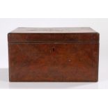 Victorian marquetry inlaid work box, the hinged lid with oval floral marquetry inlaid decoration,