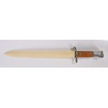 Victorian page turner in the form of a British 1888 Pattern bayonet, in ivory and silver, Birmingham