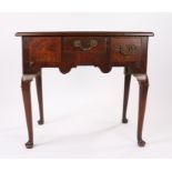 George III mahogany lowboy, the rectangular top above three drawers to the frieze and a shaped apron