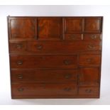 Korean cabinet, the rectangular cabinet with a series of cupboards and drawers with brass handles,