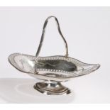 George V silver basket, Birmingham 1929, maker Britton, Gould & Co, the bowl with pierced acanthus