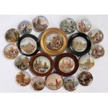 Collection of twenty 19th Century Prattware pot lids, to include H.R.H the Prince of Wales