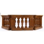 18th Century Italian faux grained altar rail gate, the long rectangular tops with angled end above