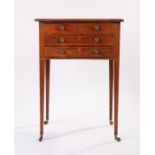 George III mahogany drop leaf table, of small proportions, the rectangular top with a drop leaf to