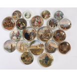 Collection of twenty 19th Century Prattware pot lids, to include Choir of the Chapel Royal Savoy