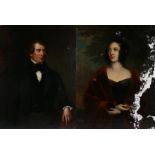 J.W. Tomlinson, pair of 19th Century portraits of Thomas Brook and Mary Brook (nee Learoyd) of