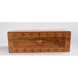 Victorian walnut and Tunbridge type inlaid writing slope, the rectangular box with a central