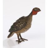 Austrian cold painted bronze figure of a turkey, signed indistinctly to the tail, 7.5cm high