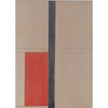 Marlow Major Jewell Moss (1890-1958), abstract study with central black stripe and red rectangle,