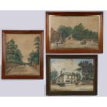 A set of three late 19th Century primitive watercolours, by Sydney Barton, the first with the wine