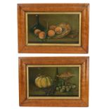 Pair of 19th Century Continental embossed paper pictures and still life, printed and signed by G