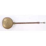 Mid to late 17th Century Brass Warming Pan, English circa 1660 – 1680, the decorated and