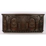 Late Elizabethan Oak Overmantel / Bed Headboard. English. Gloucestershire, circa 1590 – 1600. The