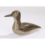 Early to mid 20th Century shorebird decoy, with a short beak and painted body, 23cm long