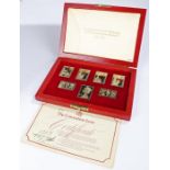 The Coronation Issue, collection of commemorative gilt silver stamps.'The Coronation Issue' 1953-
