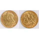 Victoria Half Sovereign, 1899, St George and the Dragon reverse