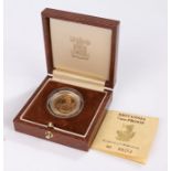 Royal Mint Gold Proof Britannia1/4oz £25 Coin, 1987, with certificate, cased and capsulated