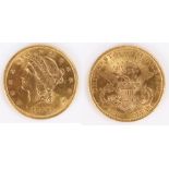 USA Gold Twenty Dollars, 1891, Liberty Head, San Francisco mint