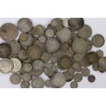 Pre 1947 coins, to include Half Crowns, Shillings, and smaller denominations, (554 grams)