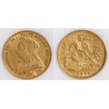 Victoria Half Sovereign, 1893, St George and the Dragon reverse
