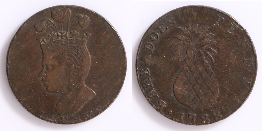 West Indies, Barbados George III copper Penny. (1760-1820), 1788, I.SERVE to the obverse, reverse