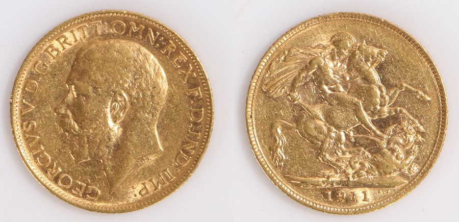 George V Sovereign, 1911, St George and the Dragon reverse