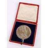 Edward VII 1902 Coronation medal, housed within the original red leather and gilt tooled case