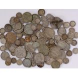 Pre 1920 coins, to include Half Crowns, Shillings, and smaller denominations, (384 grams)