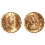 Elizabeth II Sovereign, 1966, St George and the Dragon reverse