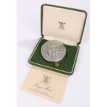 Royal Mint Tercentenary of the Revival of the Order of the Thistle, silver commemorative medal,