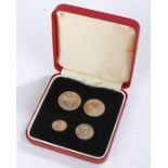 Victoria Maundy set, 1854, to include silver 4 Pence, 3 Pence, 2 Pence and 1 pence, housed within