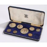 Royal Mint Bahama Islands coin set, one coin missing from the cased set, 5 Dollars to One Cent