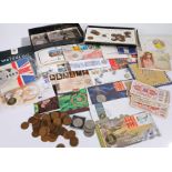 Collection of First day coin covers, a collection of Pennies and loose coins, (qty)