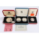Royal Mint, Proof coins, to include £1, 1983, £2 silver two-coin set, 1989, Pobjoy One Crown, (3)