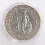 British/Hong Kong Trade Dollar, 1903, Standing figure of Britannia holding trident and shield with