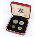 Elizabeth II Maundy set, 1971, cased to include Four Pence, Three Pence, two Pence and One Pence