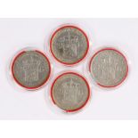 Netherland 2½ Gulden coins, 1930, 1932 x 2 and 1938, (4)