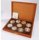 Queens of the British Isles, The Birmingham Mint, a Collection of 9 solid silver medals, 0153/5000